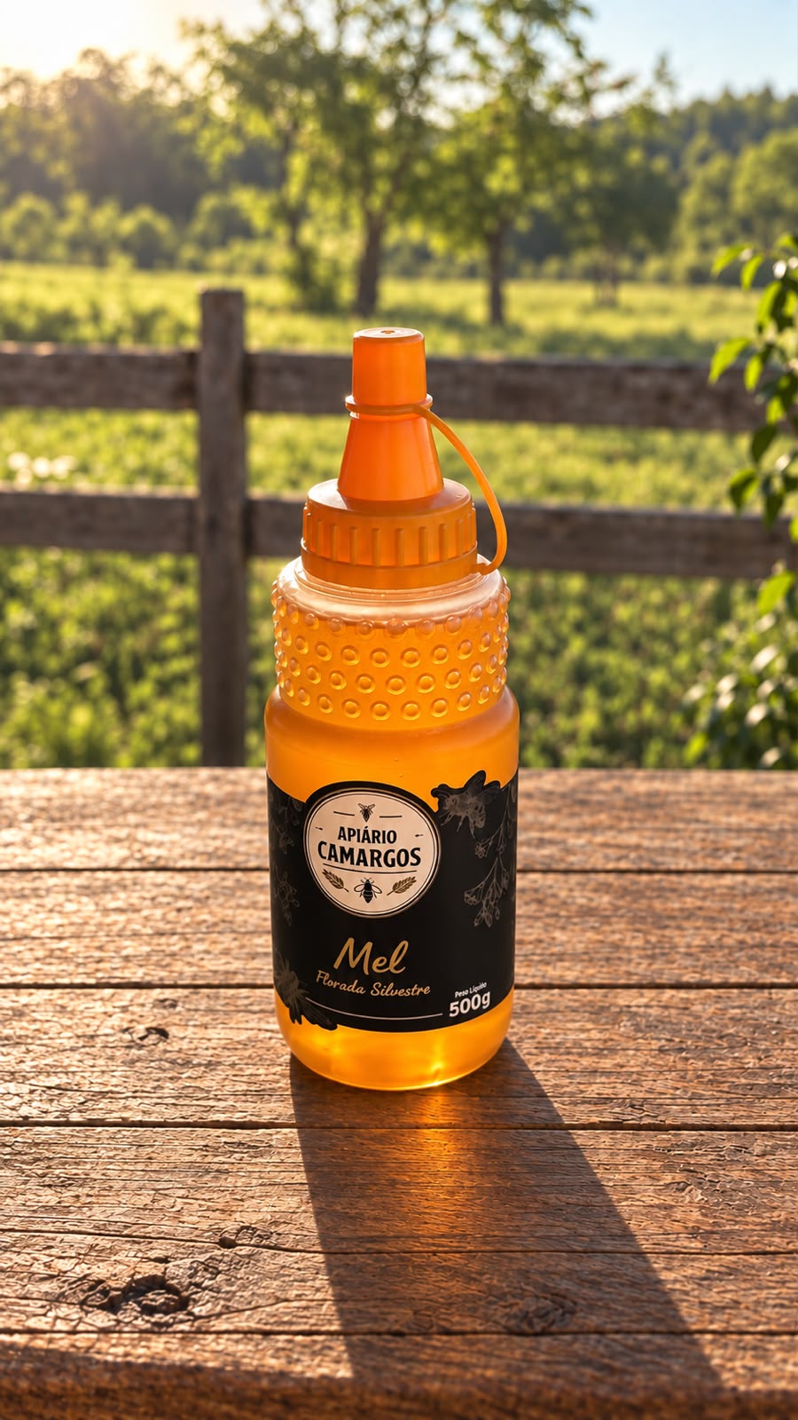 Bisnaga de mel de 500 g do Apiário Camargos